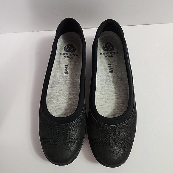 Cloudsteppers By Clarks Shoes Womens 6M  Breeze Ayla Ballet Flat Black Slip On - Picture 2 of 7
